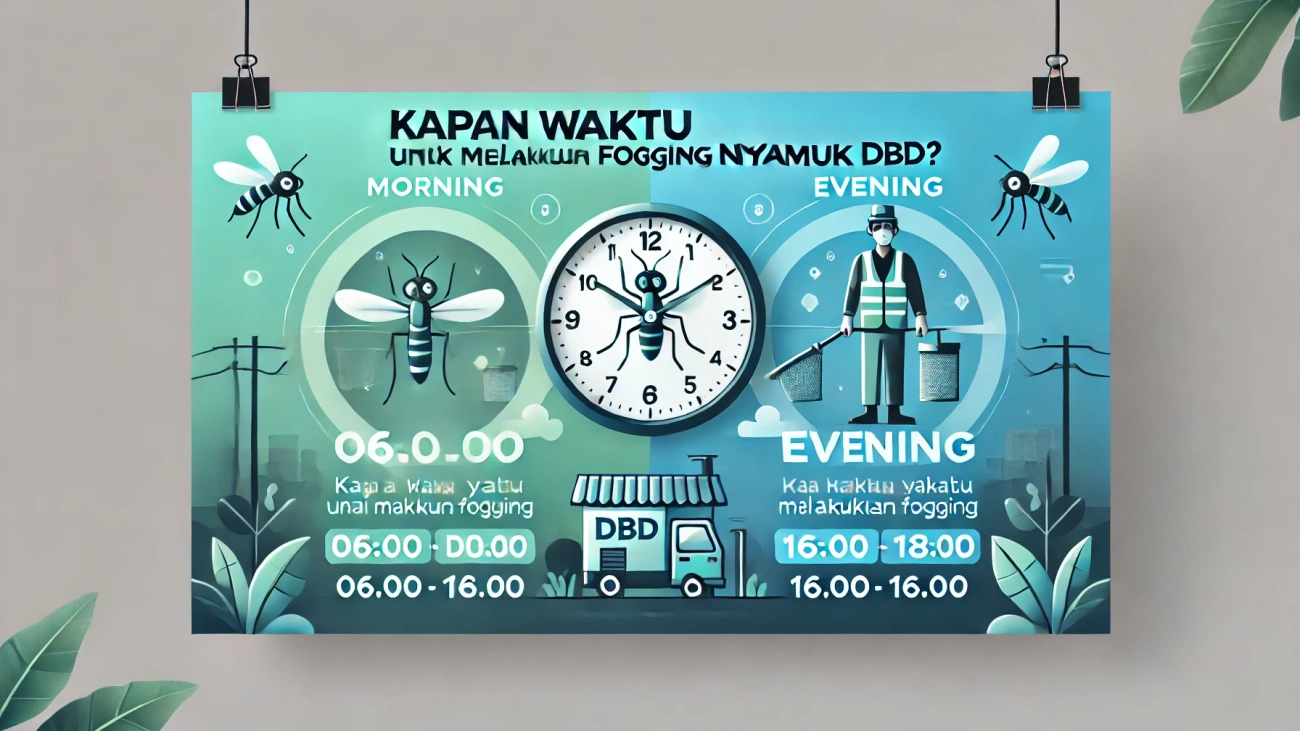 DALL·E 2025-03-24 22.49.10 - An informative banner image for an article titled 'Kapan Waktu yang Tepat untuk Melakukan Fogging Nyamuk DBD